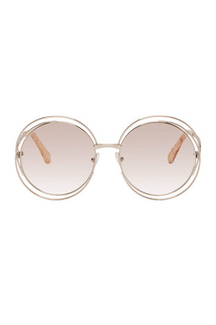 Chloe Silver Circular Spiraling Sunglasses