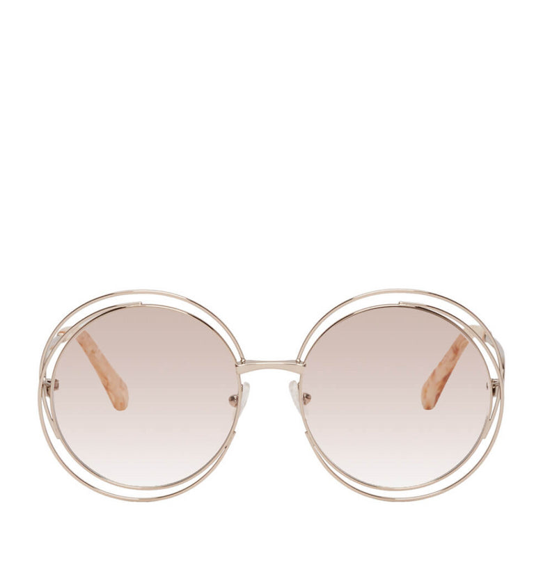 Chloe Silver Circular Spiraling Sunglasses