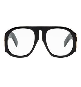 Gucci Black Oversized Runway Aviator Sunglasses