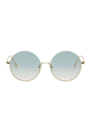 Loewe Gold Blue Round Sunglasses