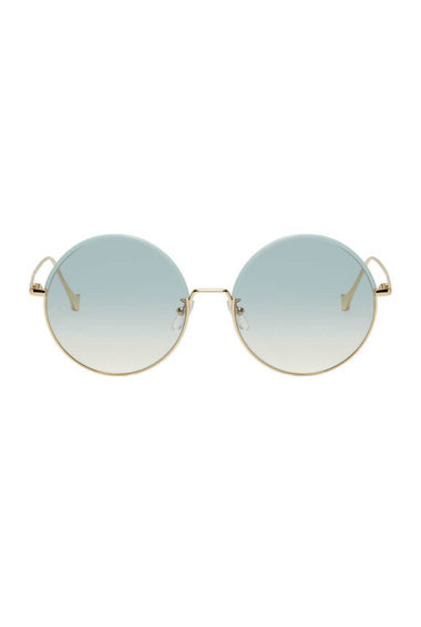 Loewe Gold Blue Round Sunglasses